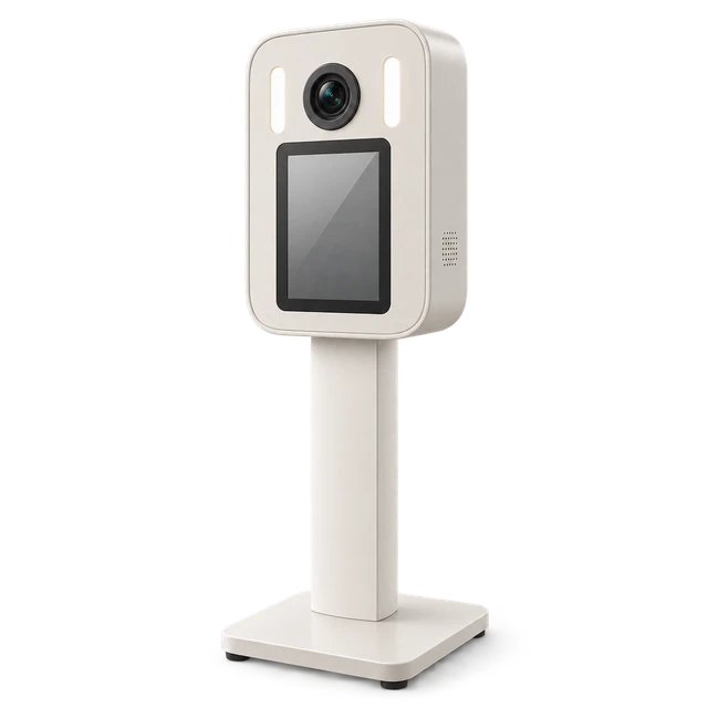 Illustration générique d’une borne photo avec écran et appareil